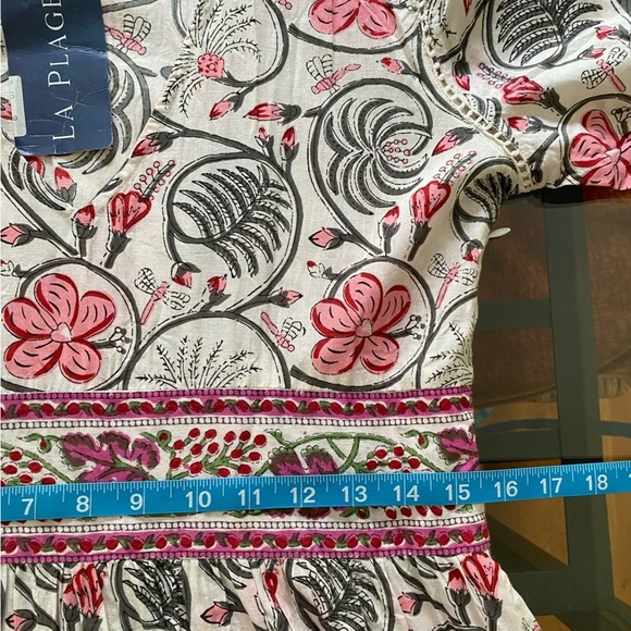 La Plage Pink White Loopy Floral Water Mill Maxi Dress - Picture 14 of 16